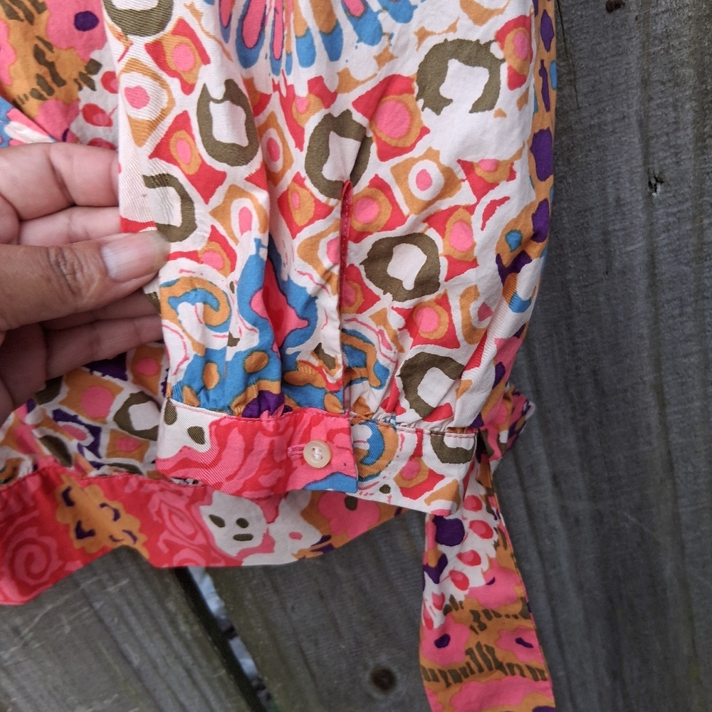 Women's Pink Patterned Jacket - Picture 9 of 11
